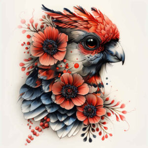 other-birds tattoo design ideas Surrealism imperfect symmetry tribal motifs strength and power