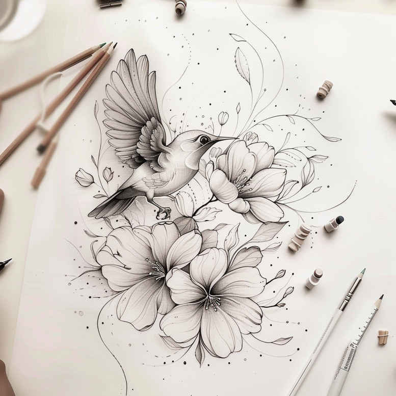 other-birds tattoo design ideas glowing wing detail represents perseverance