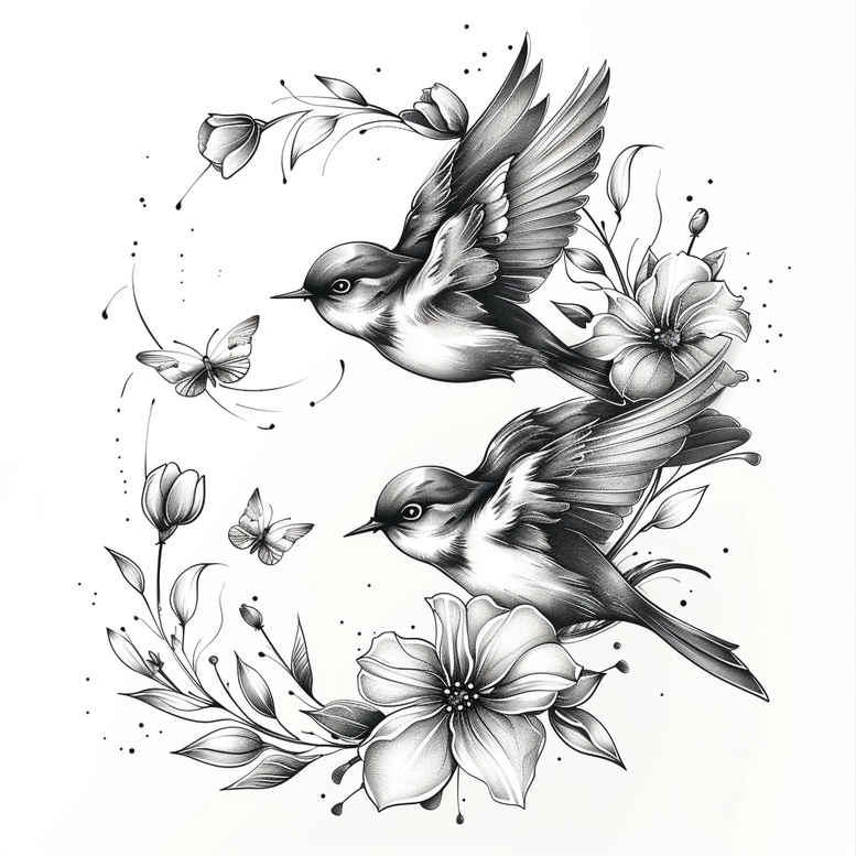 wild-bird-tattoo – tattoo design ideas free ai generated – neotraditional-vibrant-palette – for-ribs – Gallery: other-birds-inkby-ai