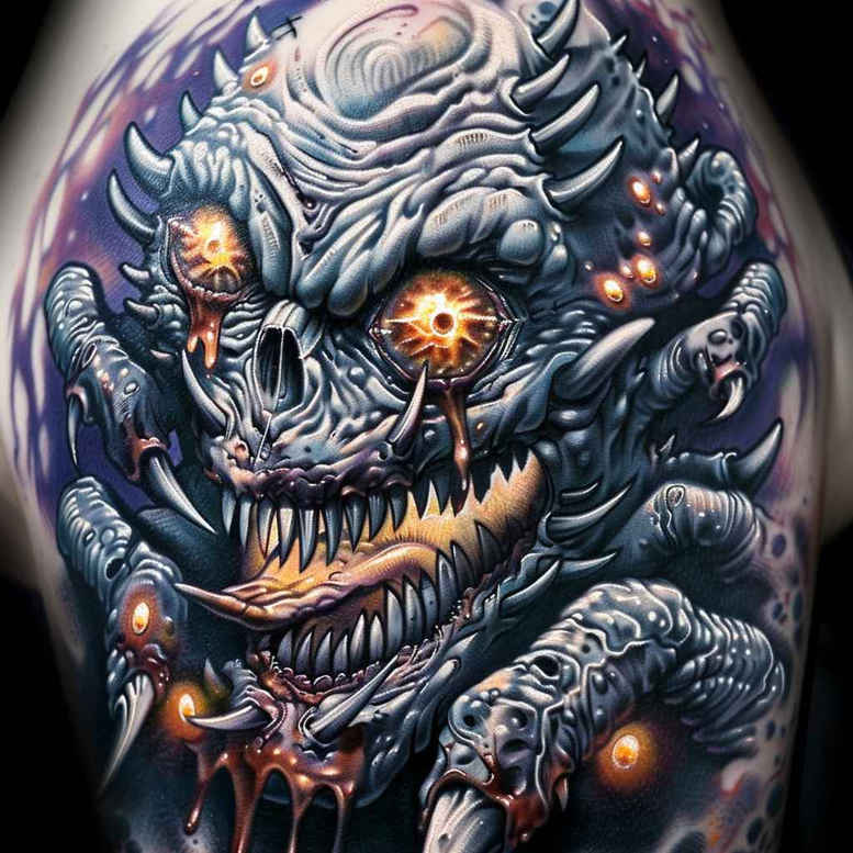 dark-art-tattoo – tattoo design ideas free ai generated – neotraditional-subtle-highlights – for-lower-arm – Gallery: other-dark-inkby-ai