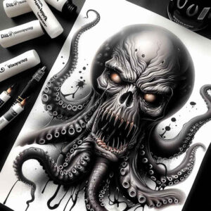 dark-contour-tattoo – tattoo design ideas free ai generated – neotraditional-textured-fills – for-hand – Gallery: other-dark-inkby-ai