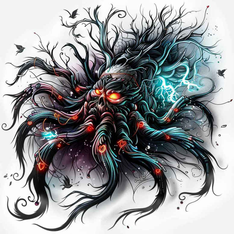 dark-force-tattoo – tattoo design ideas free ai generated – surrealism-esoteric – for-fingers – Gallery: other-dark-inkby-ai