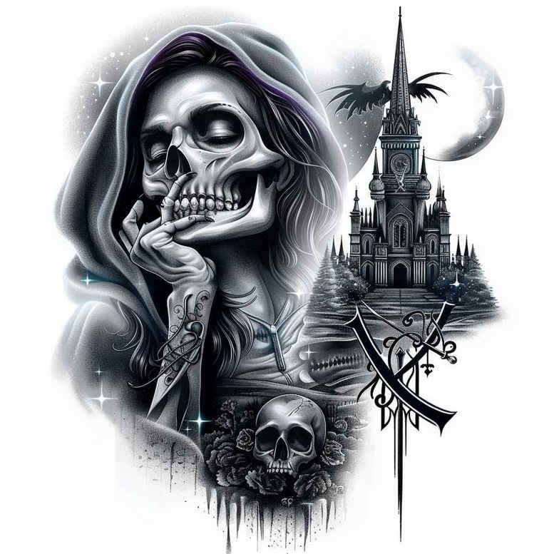dark-motif-tattoo – tattoo design ideas free ai generated – realism-form-fidelity – for-toe – Gallery: other-dark-inkby-ai