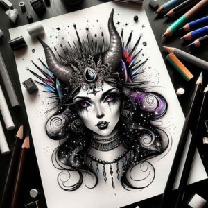 dark-shape-tattoo – tattoo design ideas free ai generated – neotraditional-vivid-detail – for-palm – Gallery: other-dark-inkby-ai