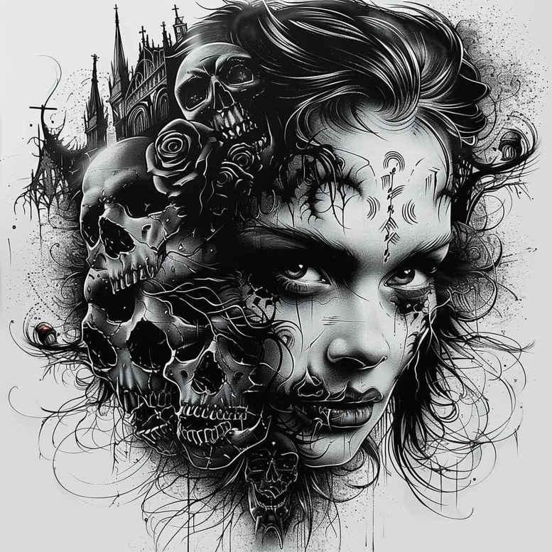 dark-space-tattoo – tattoo design ideas free ai generated – neotraditional-clean-fill – for-wrist-side – Gallery: other-dark-inkby-ai