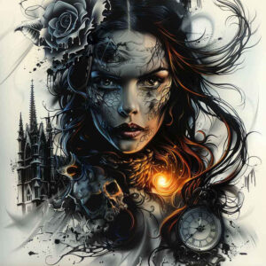 dark-spiritual-tattoo – tattoo design ideas free ai generated – realism-realistic-lighting – for-upper-thigh – Gallery: other-dark-inkby-ai