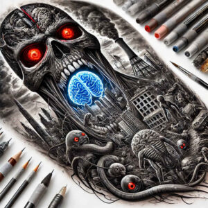 dark-vision-tattoo – tattoo design ideas free ai generated – surrealism-imaginative – for-calf – Gallery: other-dark-inkby-ai
