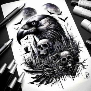shadow-tattoo – tattoo design ideas free ai generated – realism-true-to-life – for-hip – Gallery: other-dark-inkby-ai