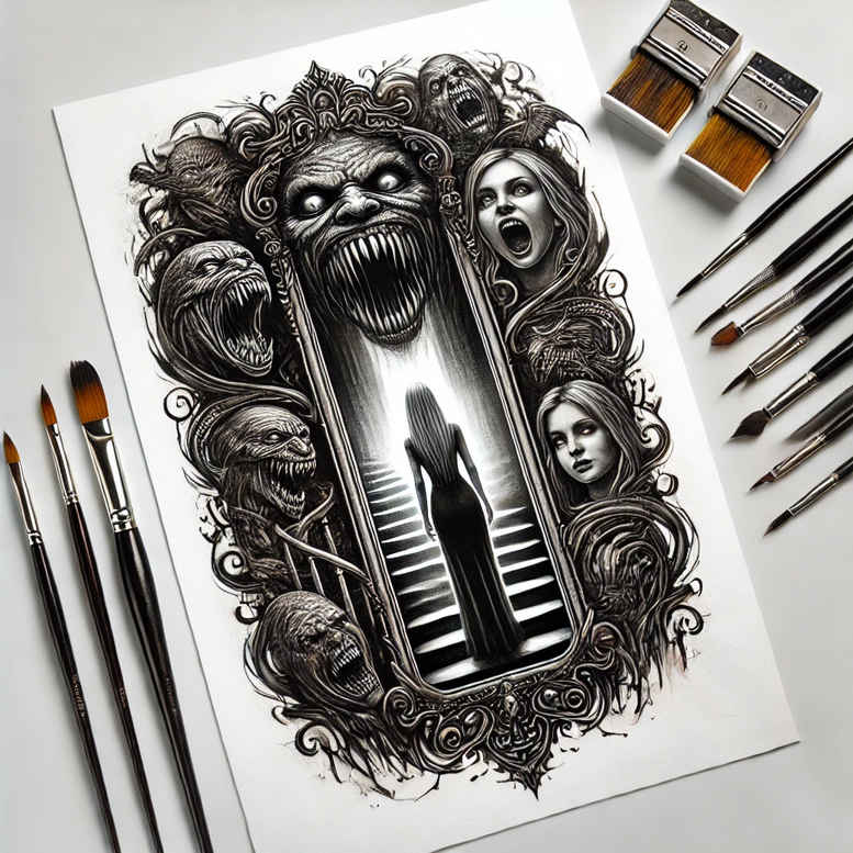 other-dark tattoo design ideas bold outline chilling shows endurance