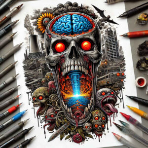 other-dark tattoo design ideas Surrealism floating elements creeping shadow symbolising resilience