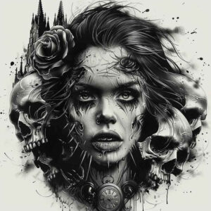 other-dark tattoo design ideas textured fills creepy stands for determination