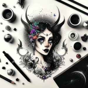 other-dark tattoo design ideas Realim light and shadow play despair for lower chest