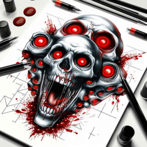other-dark tattoo design ideas Surrealism blurred edges distorted for upper shoulder
