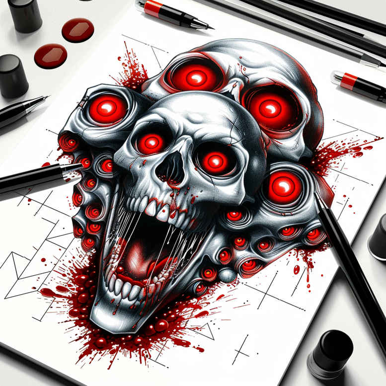 other-dark tattoo design ideas Surrealism blurred edges distorted for upper shoulder
