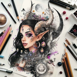 other-dark tattoo design ideas Surrealism fantastical dripping determination and power