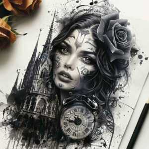 other-dark tattoo design ideas low-key evil spirit for lower chest