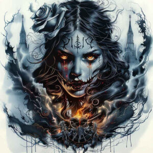 other-dark tattoo design ideas contrasting colors evil spirit for shoulder