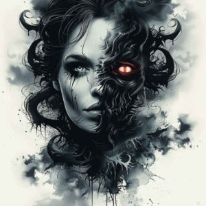 other-dark tattoo design ideas sharp contrast grimace represents endurance