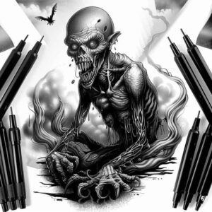 other-dark tattoo design ideas illustrative style haunting for hip