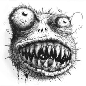 other-dark tattoo design ideas Surrealism chromatic flux haunting for neck