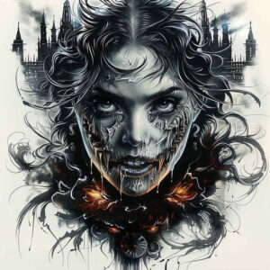 other-dark tattoo design ideas Realism soft focus melting for fingers