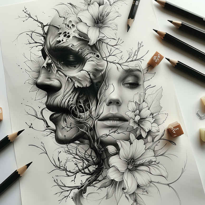 other-dark tattoo design ideas crisp night terror for sternum