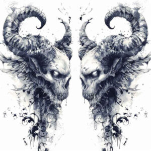 other-dark tattoo design ideas bold color blocks occult for temple