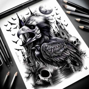 other-dark tattoo design ideas line-art petrified represents perseverance
