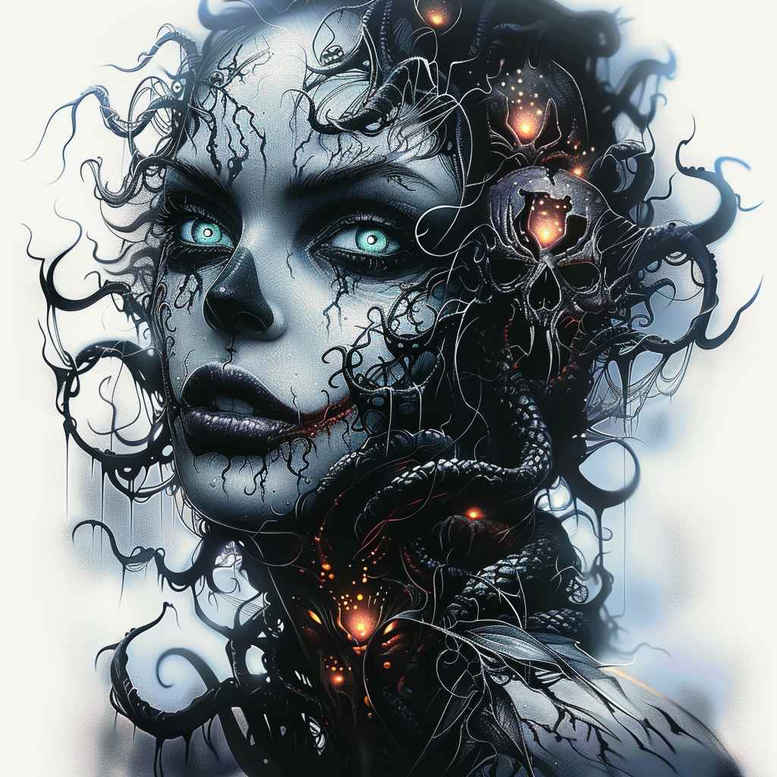other-dark tattoo design ideas color blending phantom embodying perseverance
