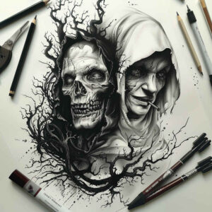 other-dark tattoo design ideas Realism visual truth tar represents endurance