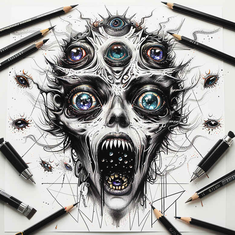 other-dark tattoo design ideas artistic contrast unnatural for stomach