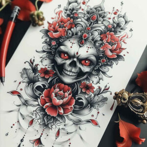 other-dark tattoo design ideas deep-shading void for behind ear