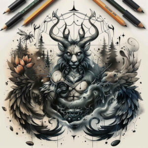 other-dark tattoo design ideas color overlays wraith embodying determination