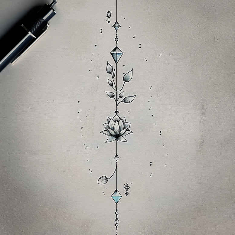 delicate-abstract-patterns – tattoo design ideas free ai generated – soft-curve – for-thigh – Gallery: other-delicate-inkby-ai