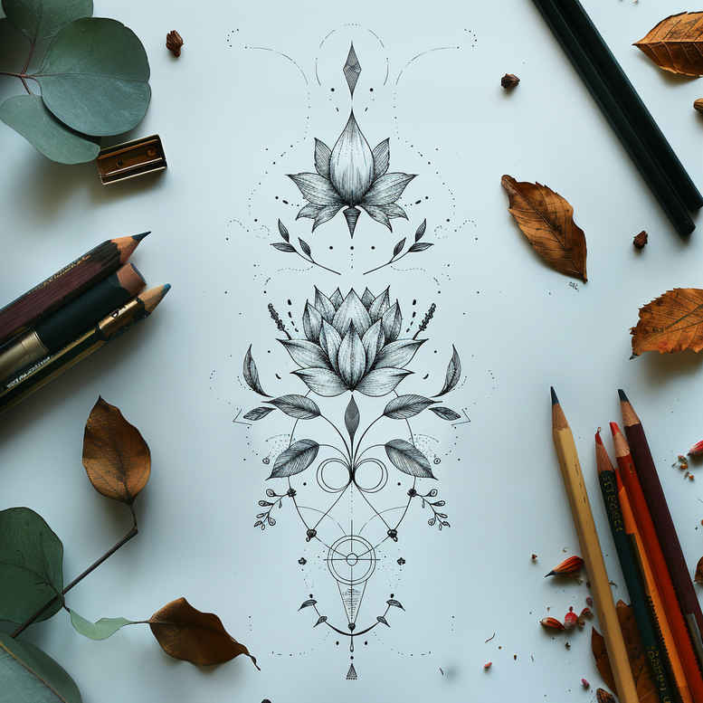 delicate-contour – tattoo design ideas free ai generated – micro-line – for-back-of-neck – Gallery: other-delicate-inkby-ai