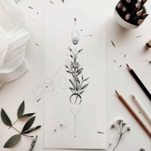 delicate-contour – tattoo design ideas free ai generated – mini-ink – for-lower-leg – Gallery: other-delicate-inkby-ai