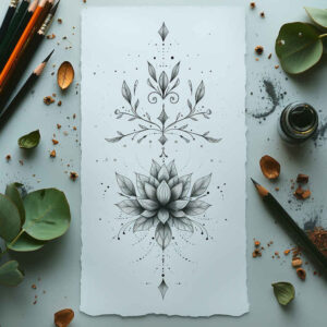 delicate-mystical-motifs – tattoo design ideas free ai generated – airy – for-lower-arm – Gallery: other-delicate-inkby-ai