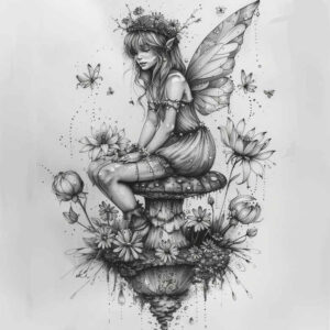 delicate-plant-patterns – tattoo design ideas free ai generated – basic – for-knee – Gallery: other-delicate-inkby-ai