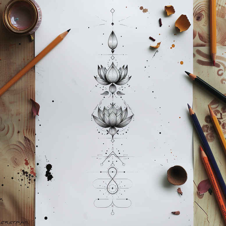 delicate-plant-patterns – tattoo design ideas free ai generated – discreet-mark – for-heel – Gallery: other-delicate-inkby-ai