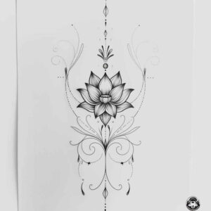 delicate-plant-patterns – tattoo design ideas free ai generated – pure-design – for-lower-leg – Gallery: other-delicate-inkby-ai