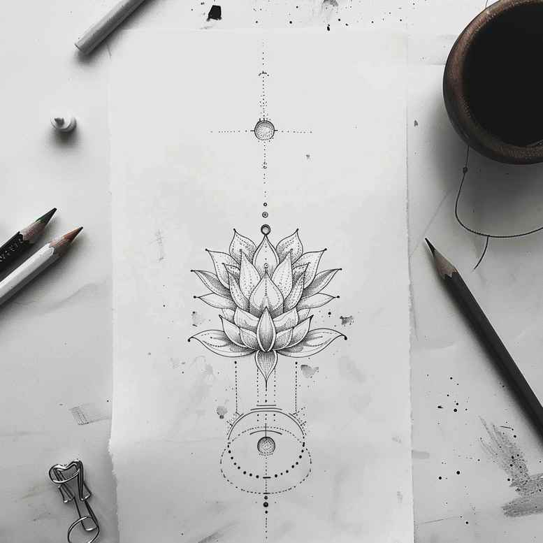 delicate-plant-patterns – tattoo design ideas free ai generated – simple-icon – for-lower-back – Gallery: other-delicate-inkby-ai