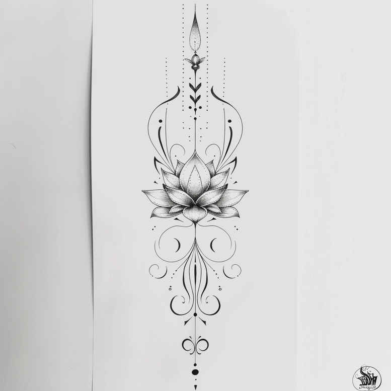 feminine-tattoos – tattoo design ideas free ai generated – no-excess – for-lower-leg – Gallery: other-delicate-inkby-ai