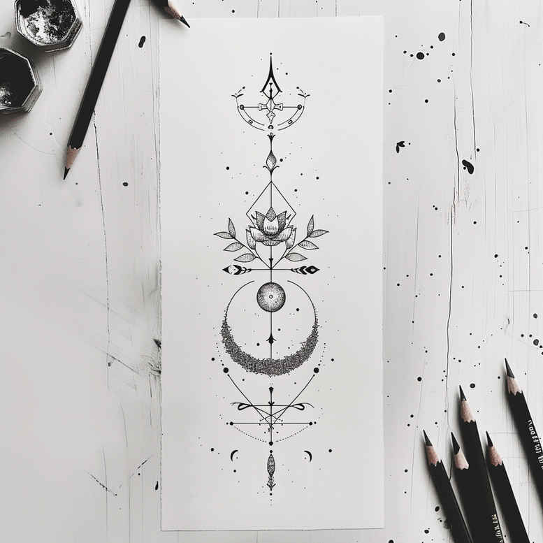 fine-details – tattoo design ideas free ai generated – lightweight – for-calf – Gallery: other-delicate-inkby-ai