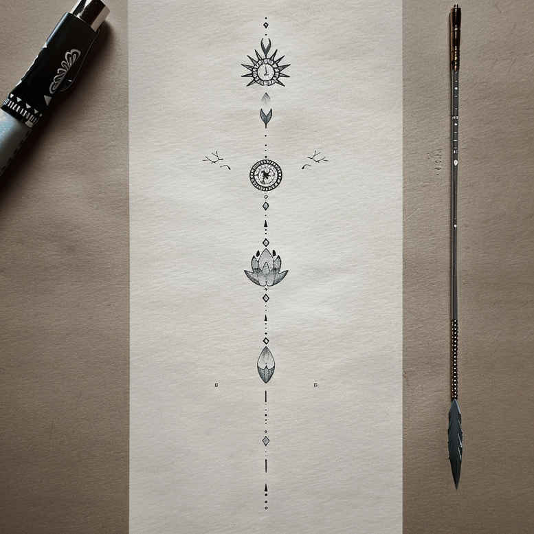 fine-line – tattoo design ideas free ai generated – fine-dot – for-inner-arm – Gallery: other-delicate-inkby-ai