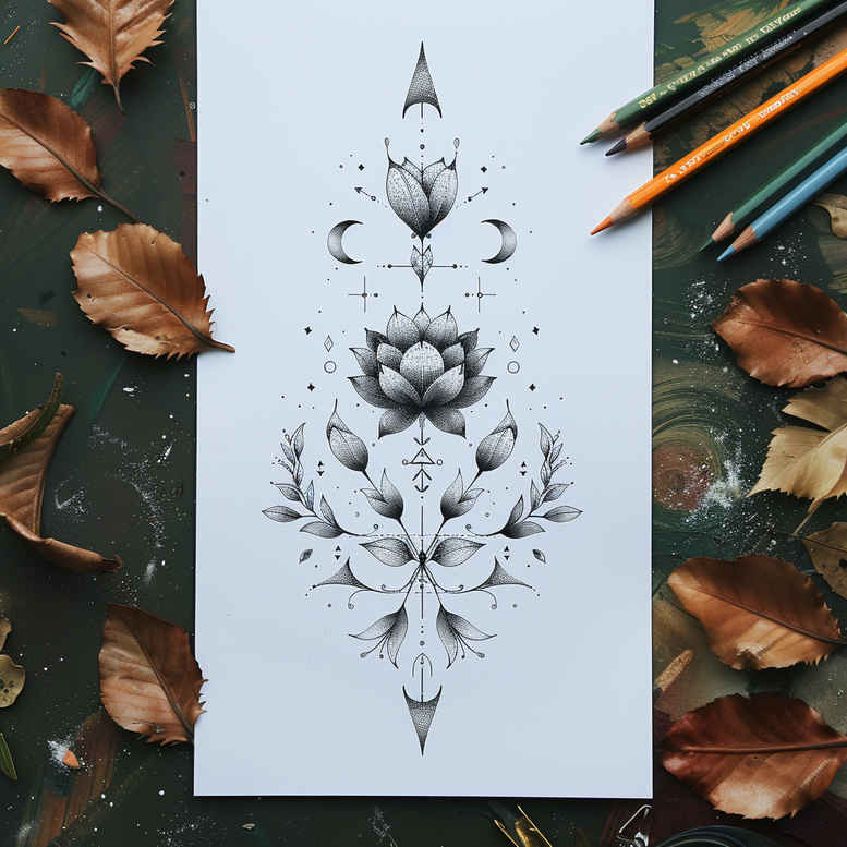fine-line – tattoo design ideas free ai generated – precise – for-calf – Gallery: other-delicate-inkby-ai
