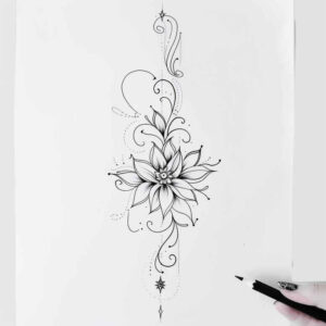 fine-line – tattoo design ideas free ai generated – single-line – for-spine – Gallery: other-delicate-inkby-ai