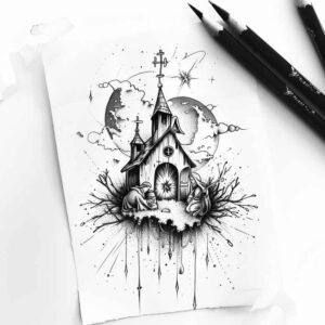 flower-tattoos – tattoo design ideas free ai generated – crisp-outline – for-upper-chest – Gallery: other-delicate-inkby-ai