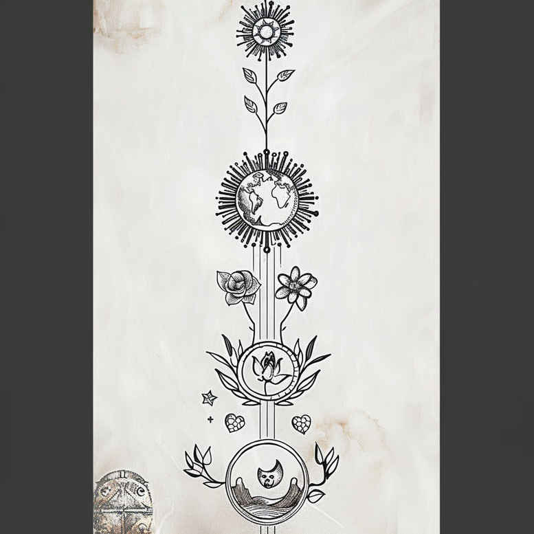 flower-tattoos – tattoo design ideas free ai generated – simple-dot – for-lower-thigh – Gallery: other-delicate-inkby-ai