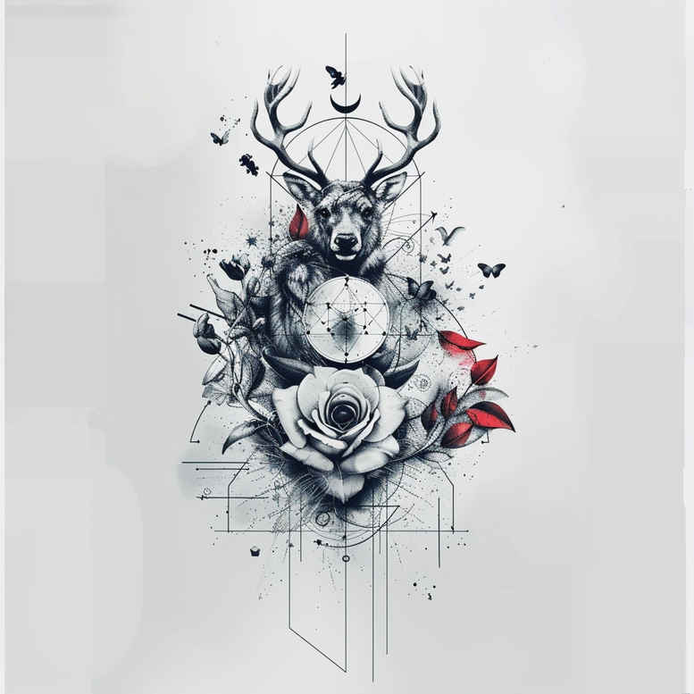 geometric-tattoos – tattoo design ideas free ai generated – mini-geometry – for-lower-leg – Gallery: other-delicate-inkby-ai