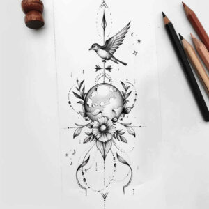 geometric-tattoos – tattoo design ideas free ai generated – minimal-texture – for-upper-thigh – Gallery: other-delicate-inkby-ai